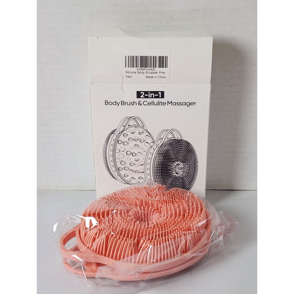 Silicone Body Scrubber, Pink 2 In 1